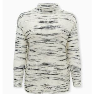 TORRID IVORY SPACE DYE TURTLENECK SWEATER 1X 14/16